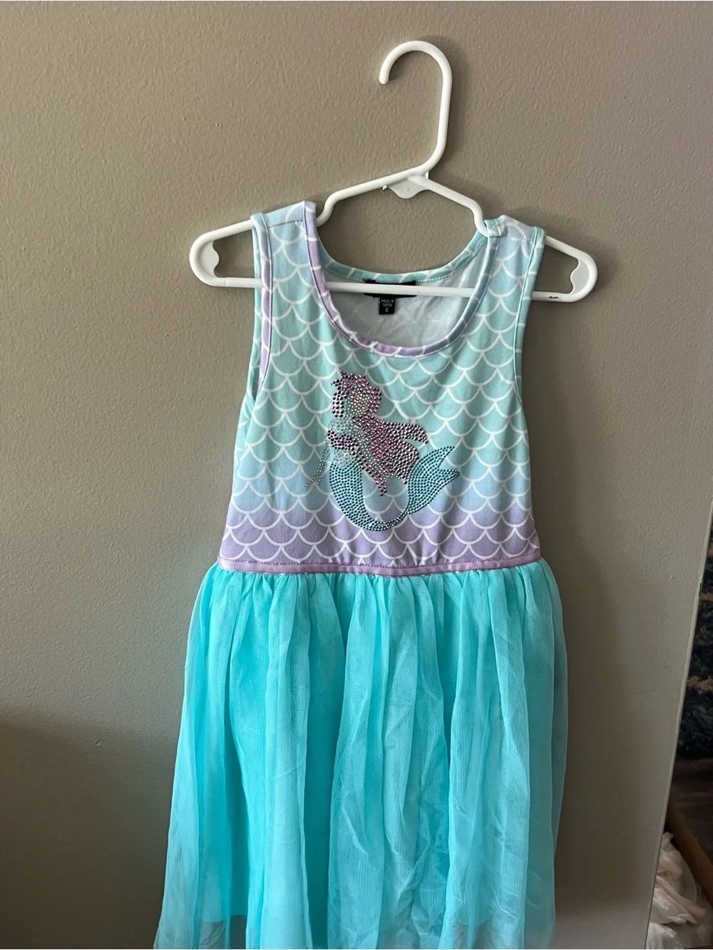 Zunie Girls Aqua and Lavender Mermaid Tulle Dress